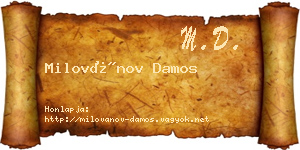 Milovánov Damos névjegykártya